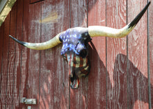 Load image into Gallery viewer, 58" American Flag dipped Longhorn