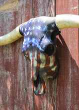 Load image into Gallery viewer, 58" American Flag dipped Longhorn