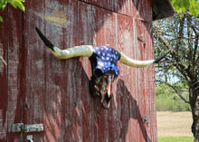 Load image into Gallery viewer, 58" American Flag dipped Longhorn